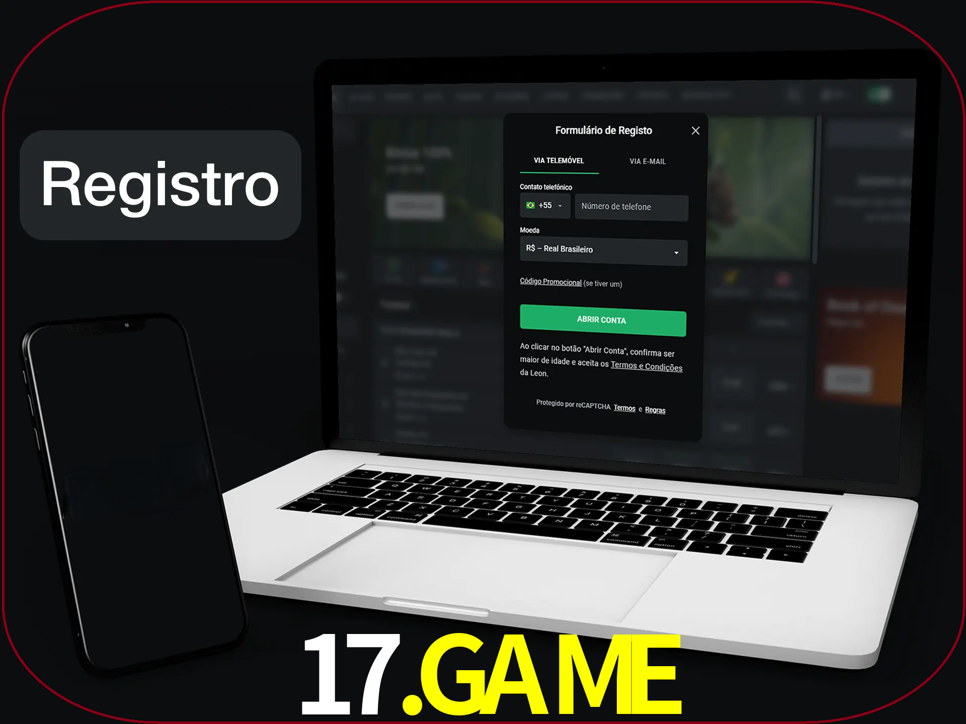 O registro na LeonBet é simples.